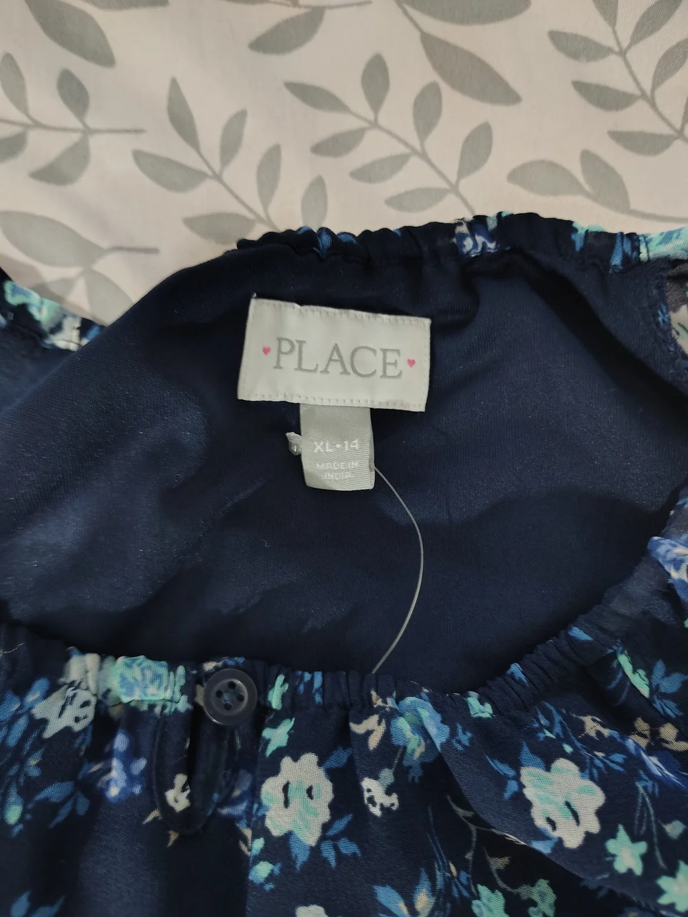 The Children's Place Navy Floral Tiered Dress with Mint Accents